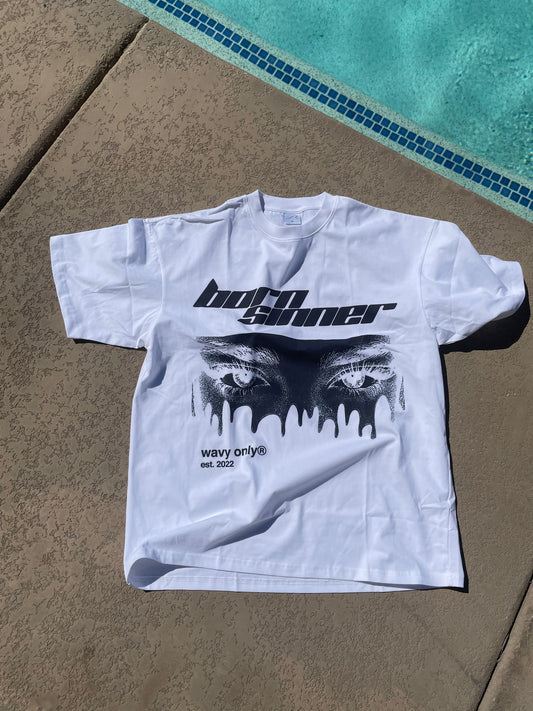 “Born Sinner” Graphic Tee - White